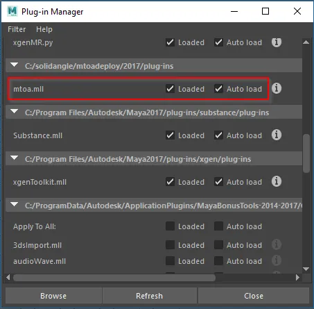 Arnold Plug-In Settings