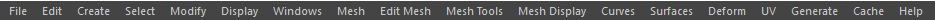 Menü mit dem Menuset für Modelling