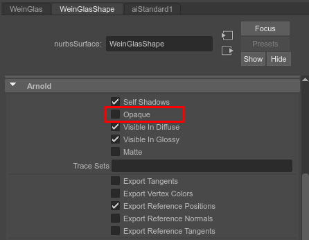 Opaque Settings